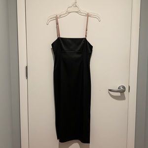 Black tuxedo column dress